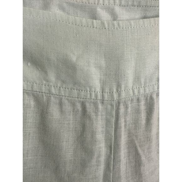 EILEEN FISHER | Mint Green Linen Wide Leg Ankle Length Pants | Size 0 - Picture 4 of 6